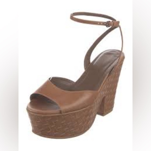 Bottega Veneta Intrecciato weave platform leather sandals made in Italy sz 39.5 - Picture 1 of 12